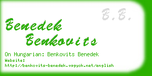 benedek benkovits business card